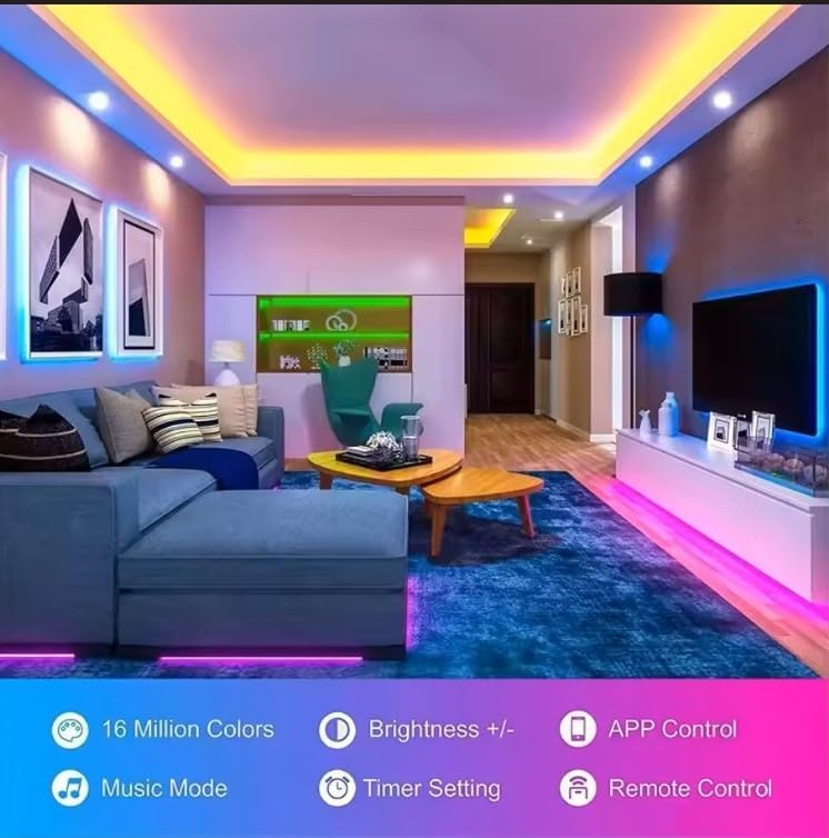 LED Strip Light RGB Multicolor 65FT with 44 Key Remote 5050 - photo 3