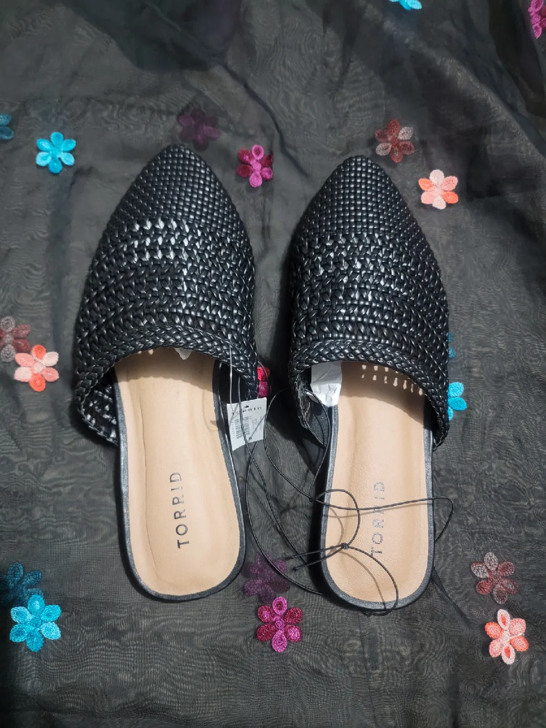 Torrid Woven Slip-On Mule - Size 9.5, Black thumbnail