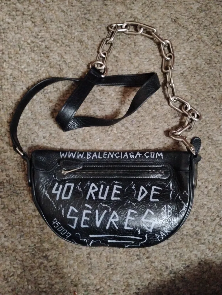 Balenciaga Black Leather Belt Bag