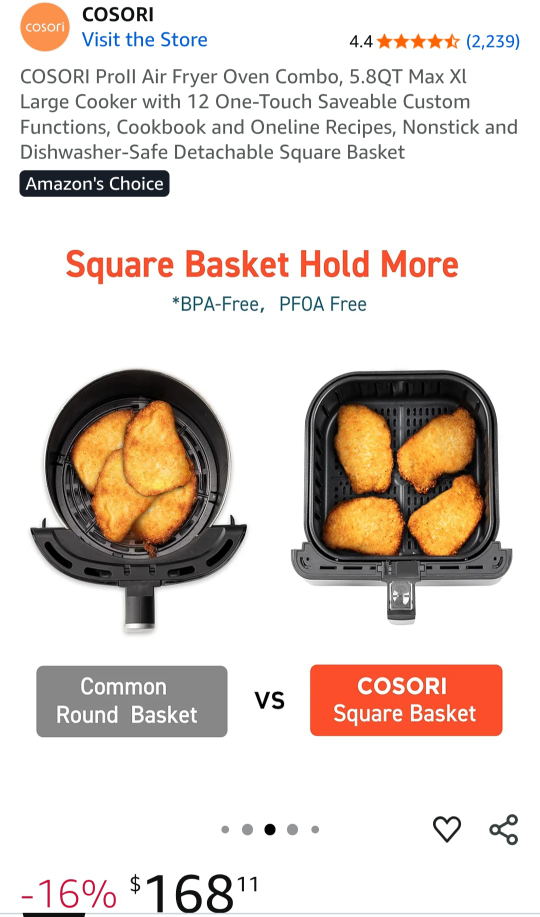 Cosori Pro ll - Best Air Fryer Brand 5.8QT ⭐️⭐️⭐️⭐️⭐️ - photo 4