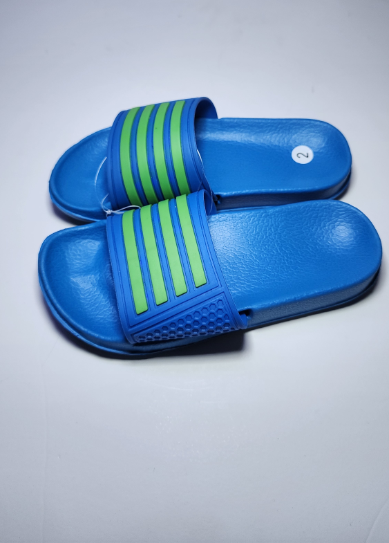 Blue and Green Striped Slides - Big Kid Size 2 (Eu34) - photo 3