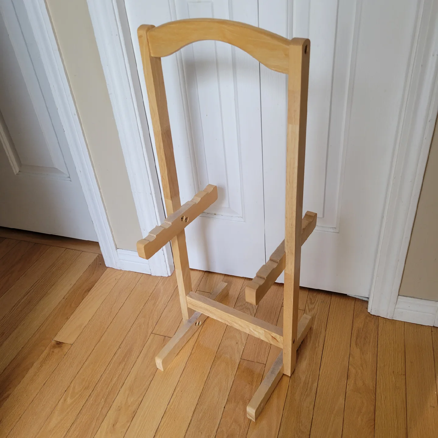 Set Of 4 Solid Wood Foldable TV Dinner Tray Table W/StorageStand image indicator(7)