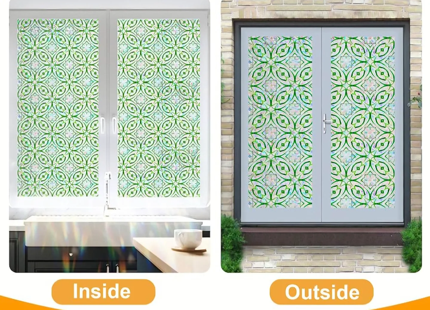 Window Privacy Film Colour Glass (GeoRainbow 17.5"x78.7") image indicator(6)