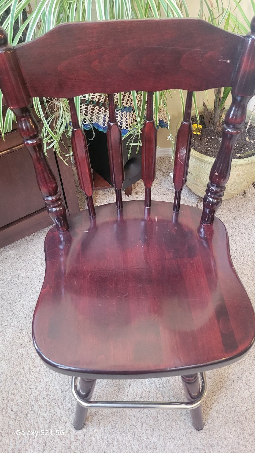 Wooden Bar Stool with Backrest - photo 4