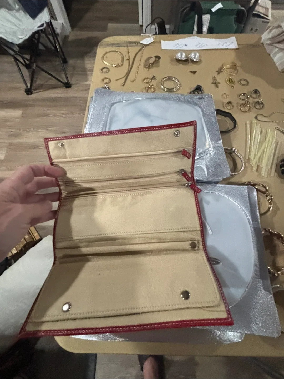 Red Leather Jewelry Travel Case thumbnail