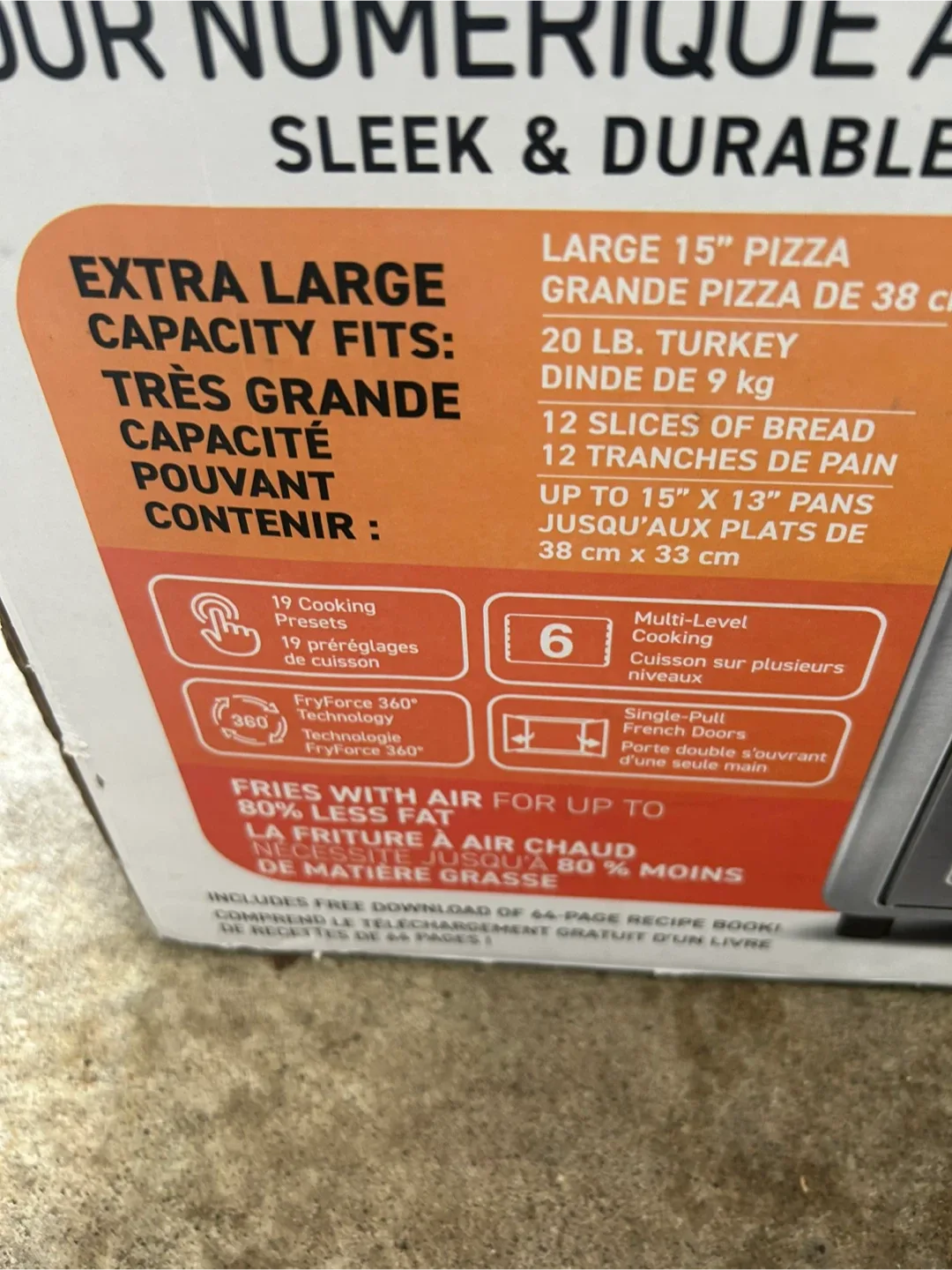 Gourmia French Door XL Digital Air Fryer Oven image indicator(3)