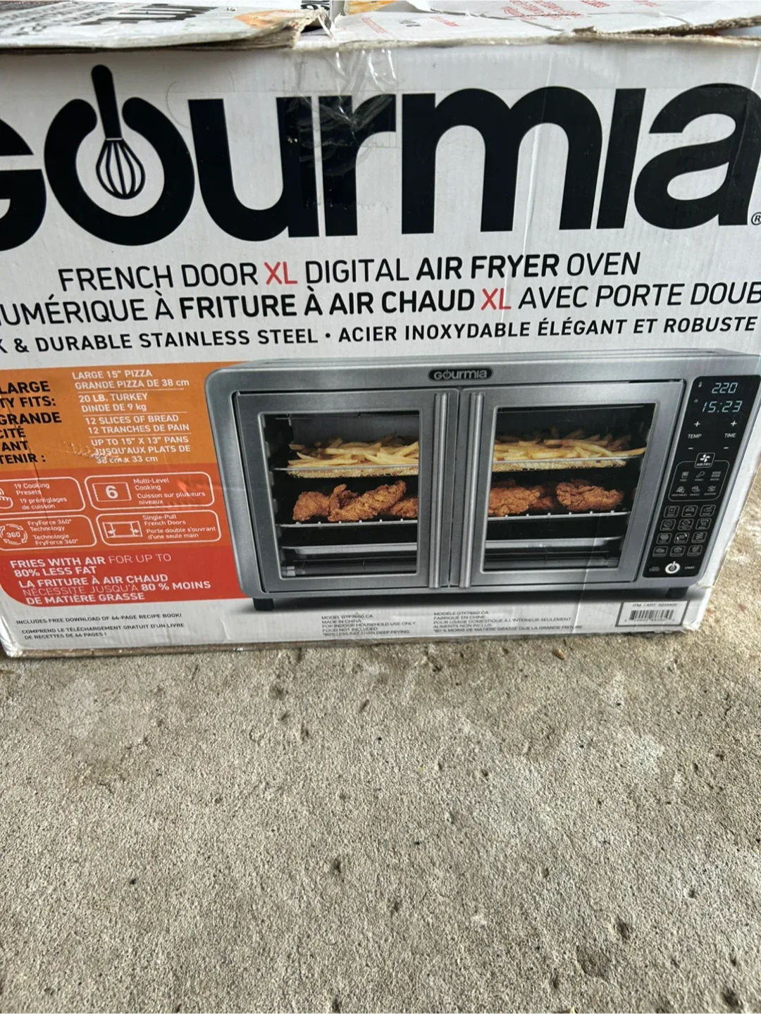Gourmia French Door XL Digital Air Fryer Oven image indicator(2)