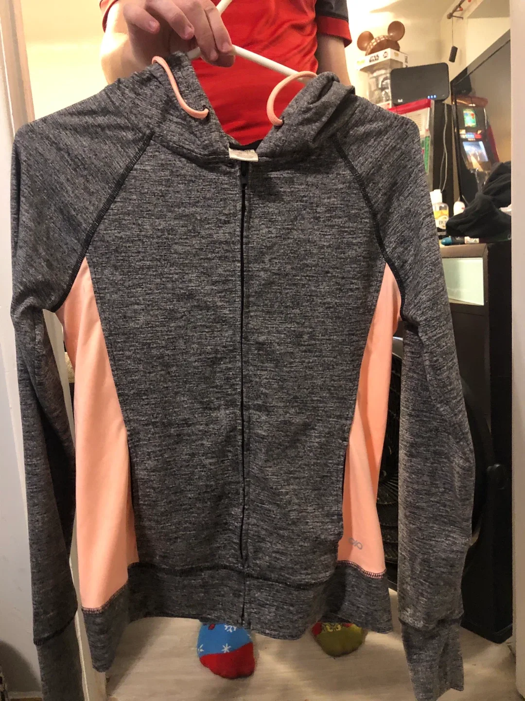 Athletic Works Grey & Peach Hoodie thumbnail