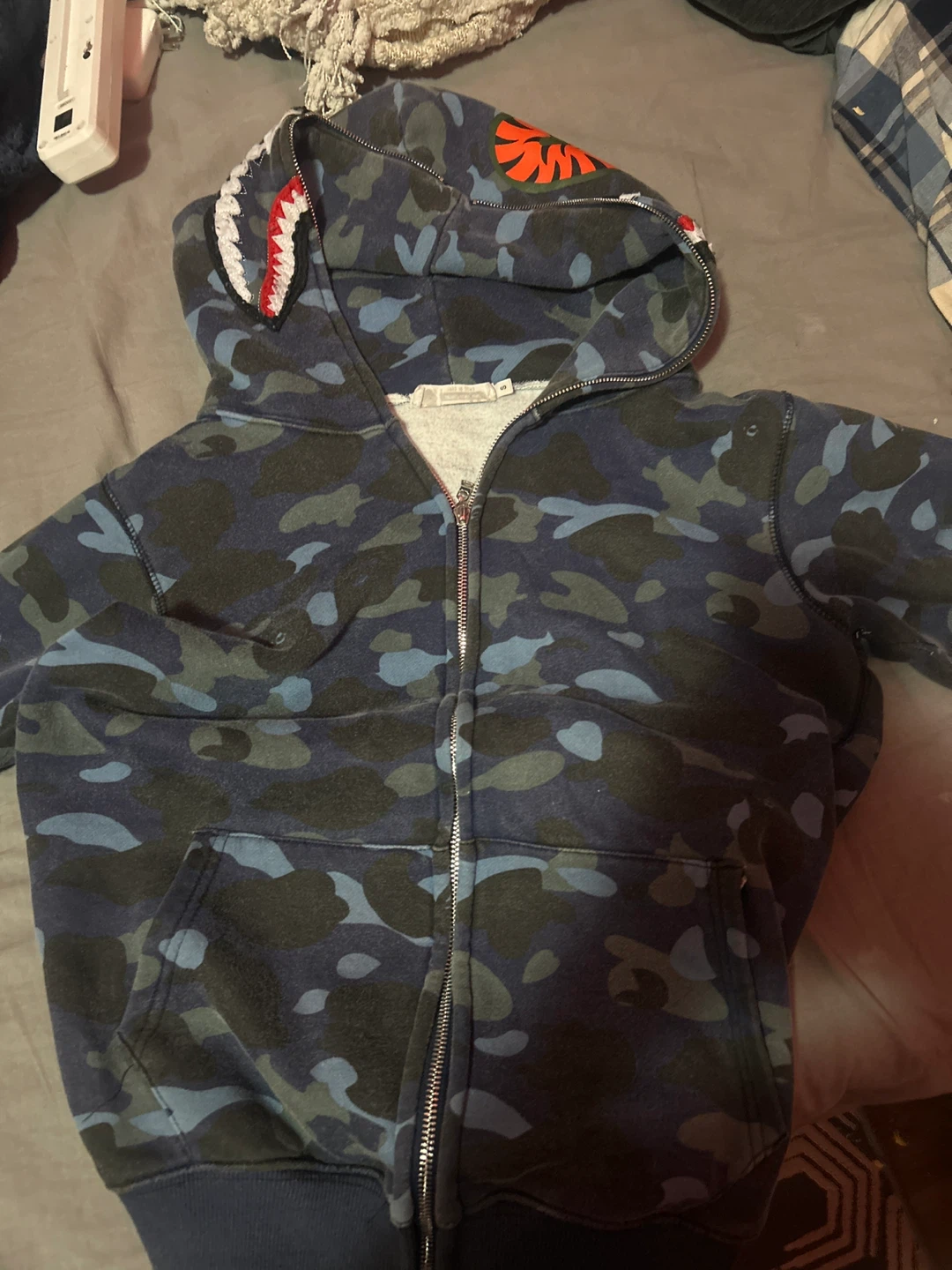 Bathing Ape (BAPE) Camo Shark Hoodie - Size S