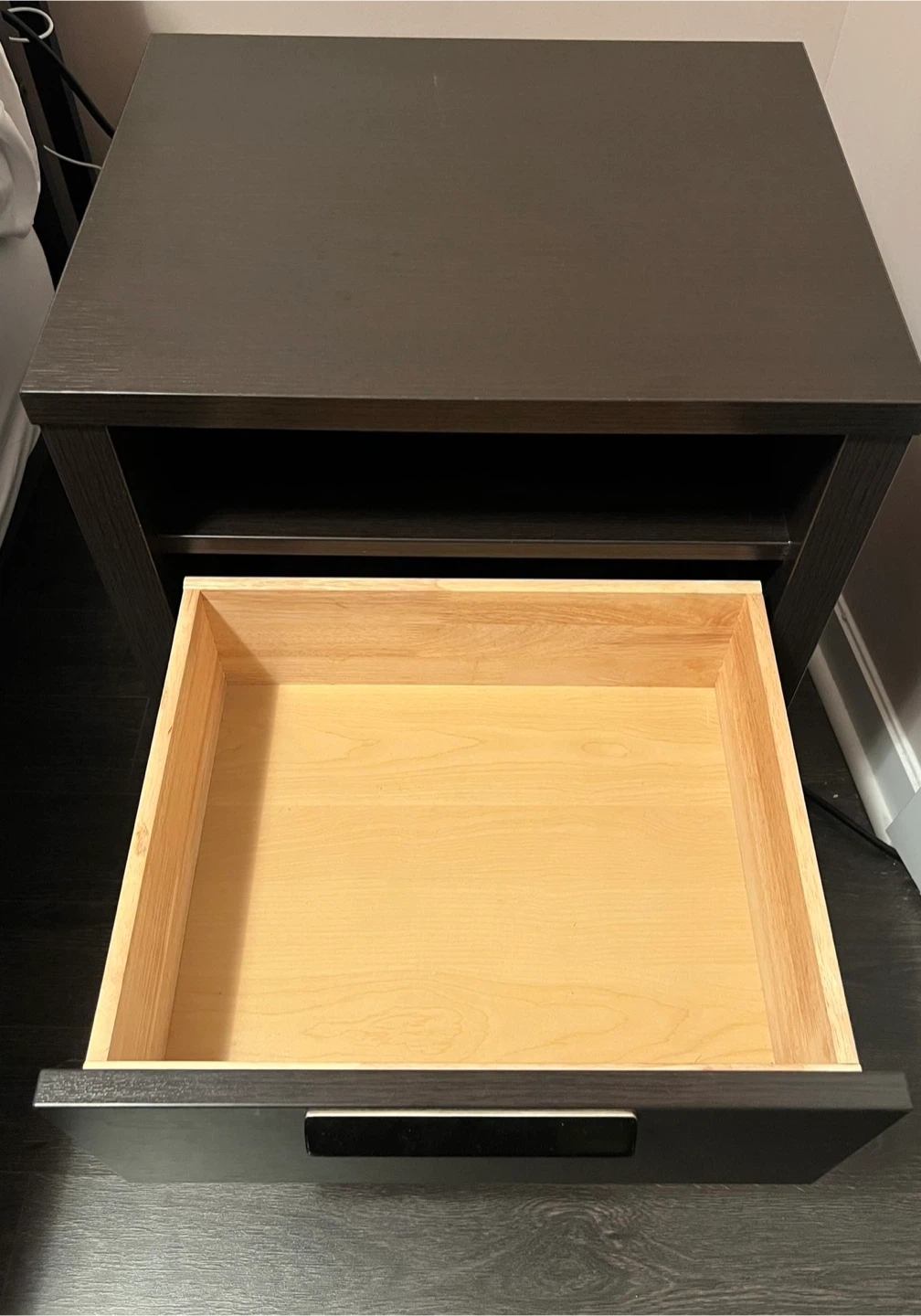 Dark Brown Nightstand with 2 Drawers - photo 2
