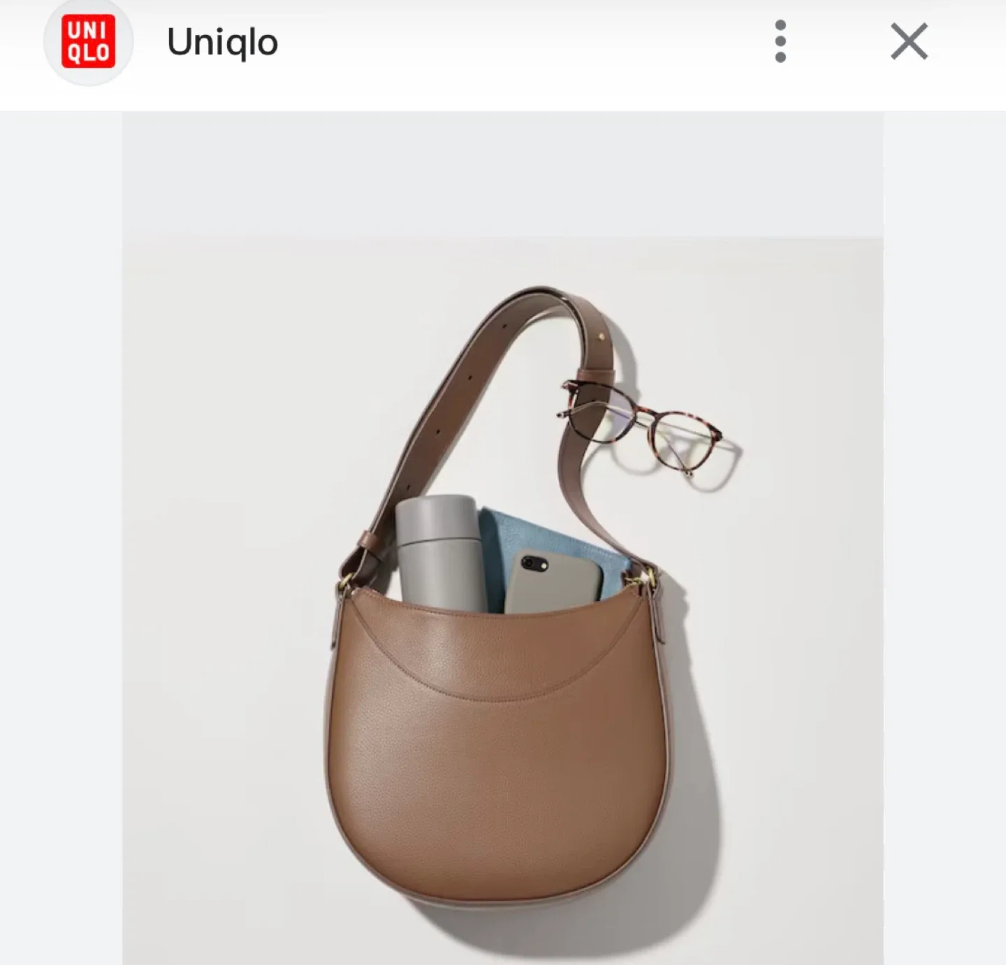 Uniqlo Women’s Faux Leather Handle Bag – Brown – Japan Version thumbnail