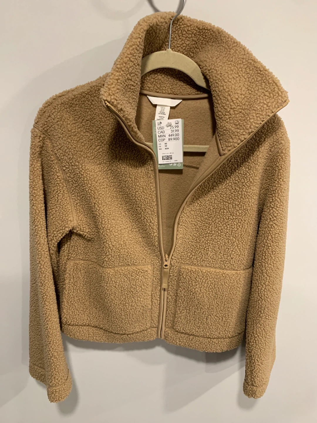 H&M Beige Sherpa Jacket - Size S