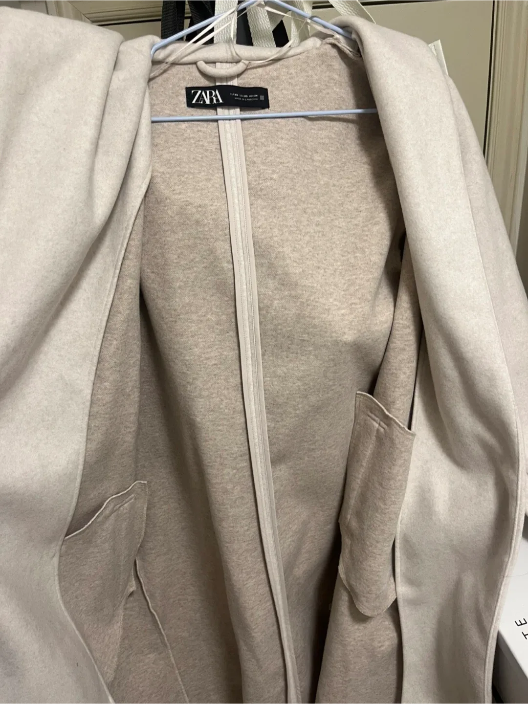 ZARA Soft Hooded Coat – Ecru – XS – Style #3046/266 image indicator(3)