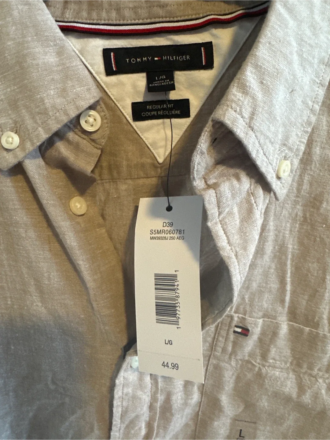 Tommy Hilfiger Linen Button-Down Shirt - Size L image indicator(2)