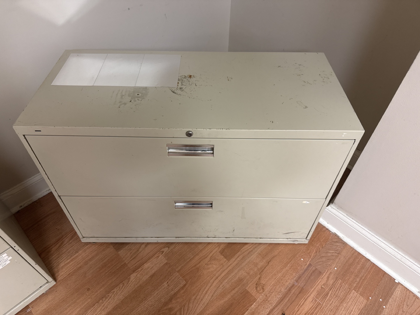 Two-Drawer Beige Filing Cabinet - photo 2