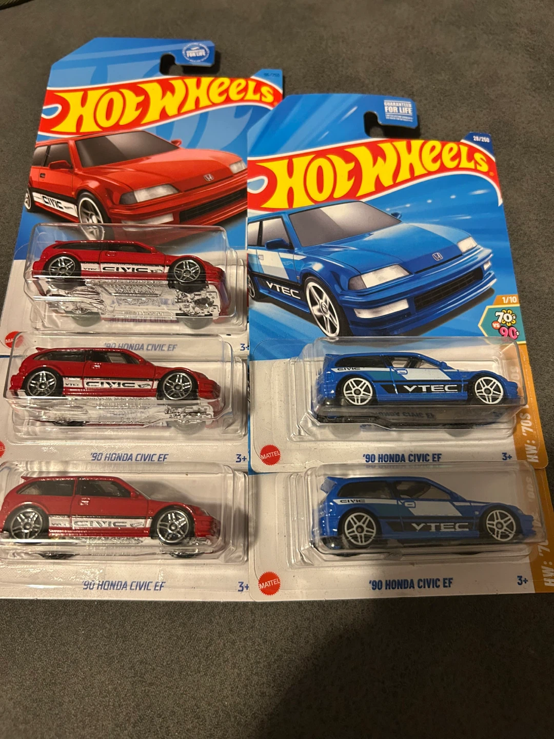 Hot Wheels '90 Honda Civic EF - Red & Blue