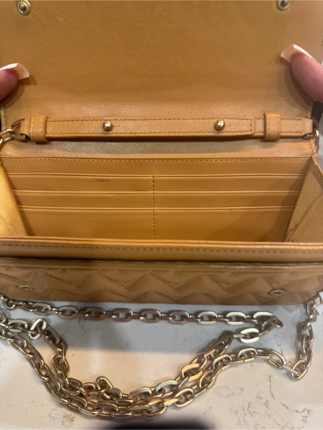 Valentino Leather Wallet on Chain - Tan image indicator(6)