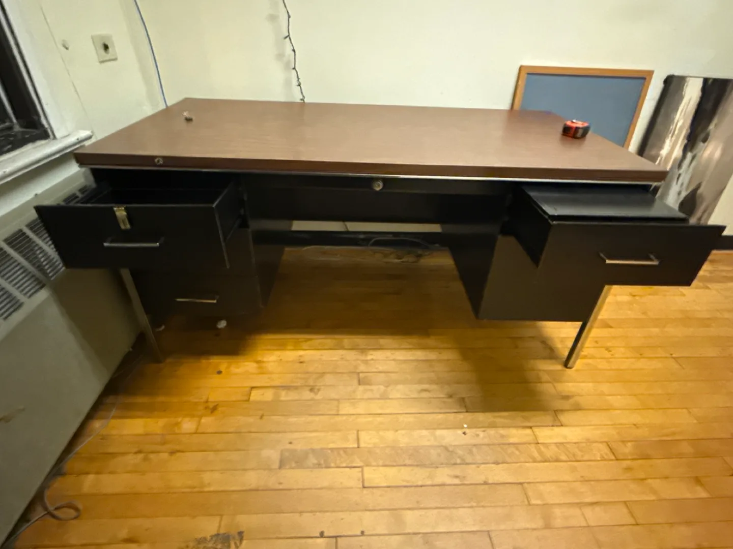 Vintage Black & Wood Desk thumbnail