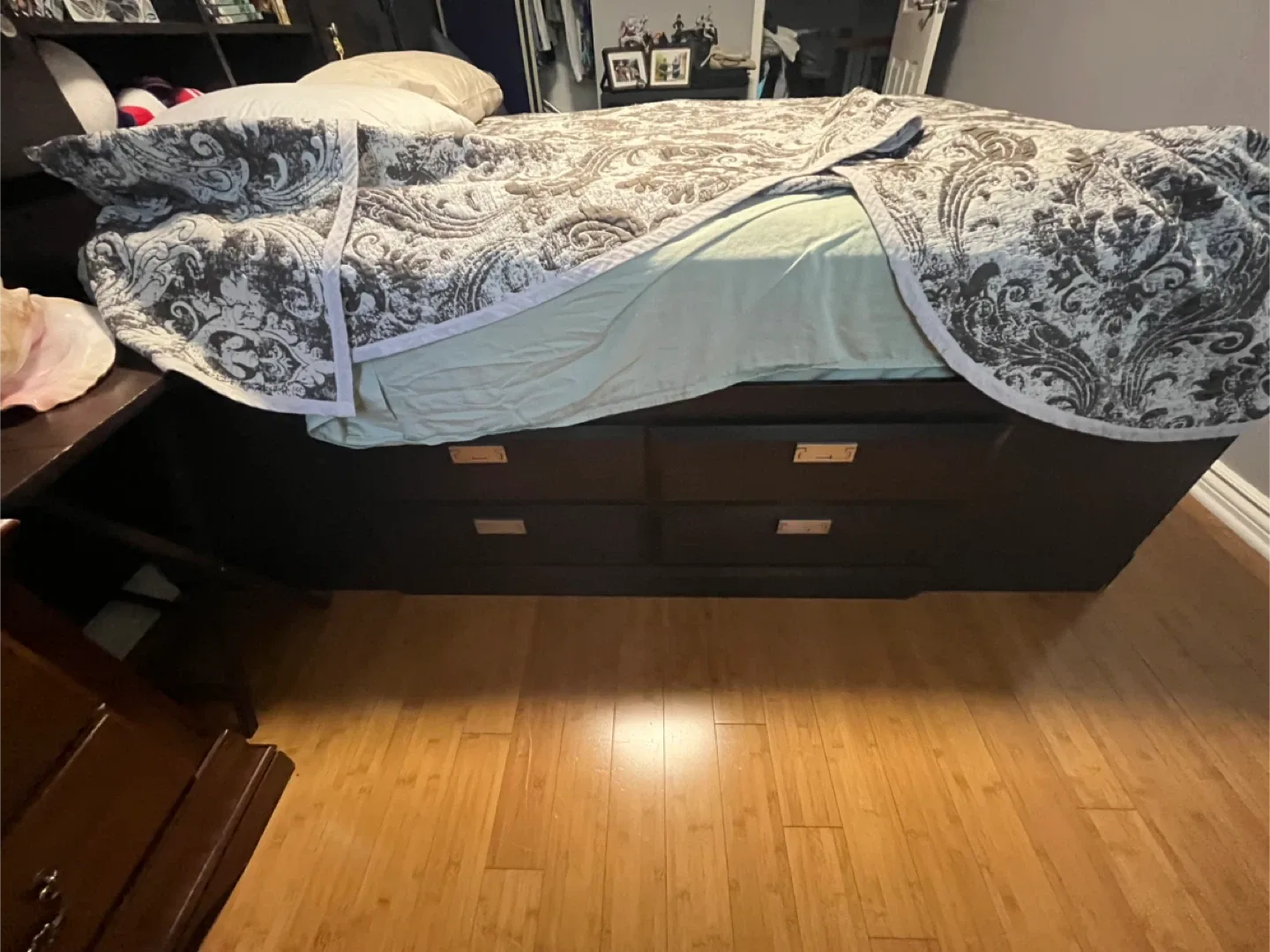 Bed Frame with Storage Drawers - Dark Brown image indicator(2)