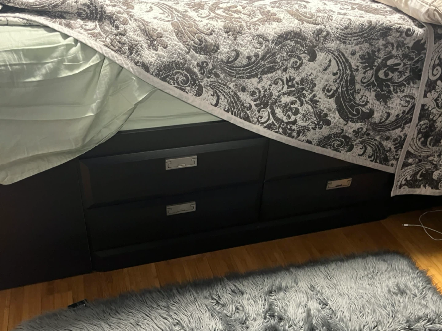 Bed Frame with Storage Drawers - Dark Brown