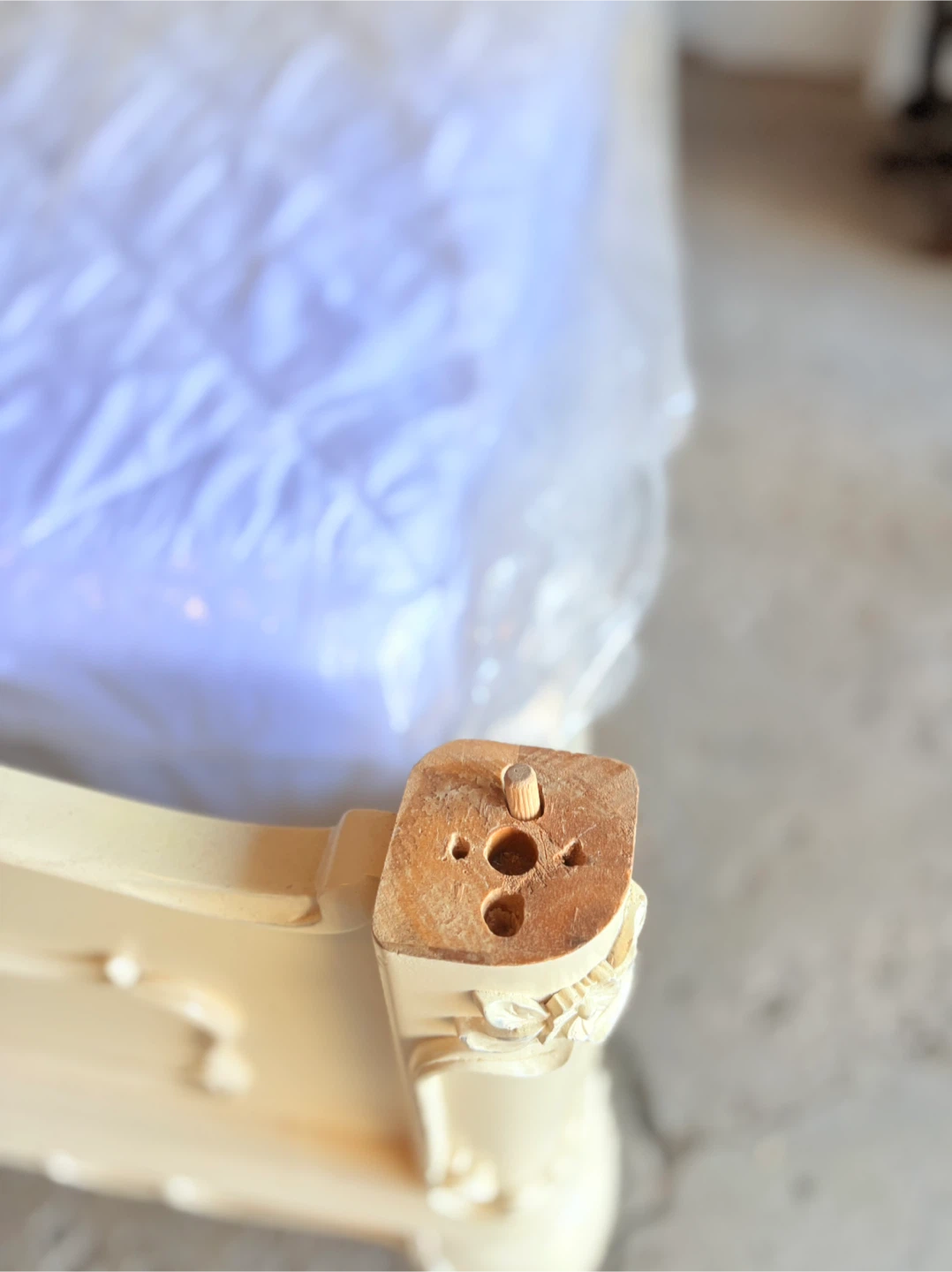 Antique Style Bed Frame & Nightstand - photo 3