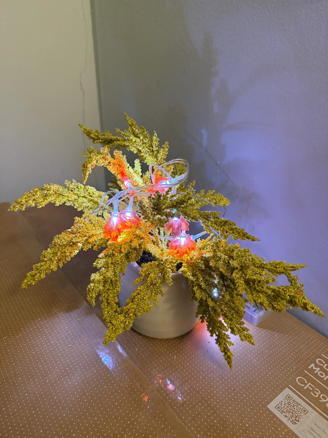 Potted Yellow Artificial Plant with Lights - photo 3