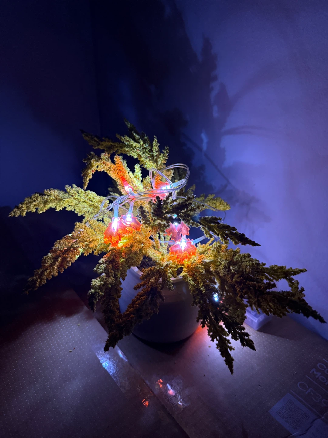 Potted Yellow Artificial Plant with Lights - photo 2