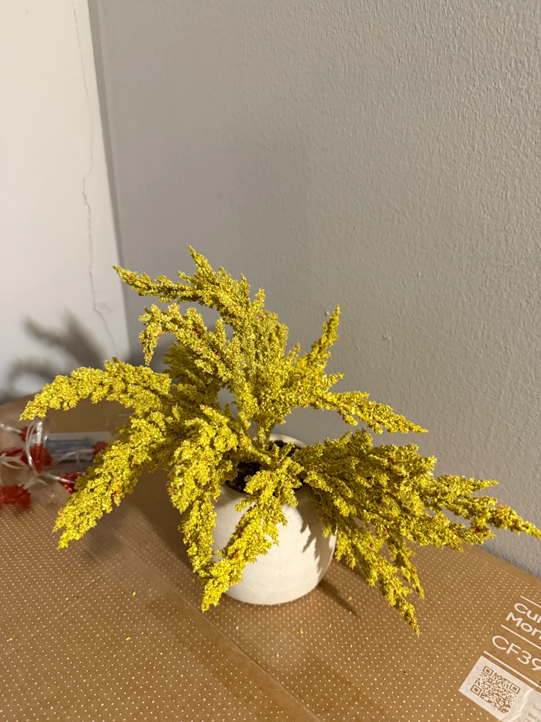 Potted Yellow Artificial Plant with Lights