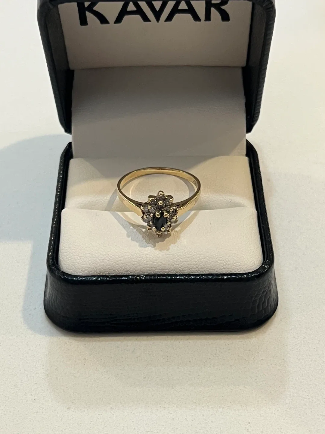 Gold Ring with diamond and Safire image indicator(2)