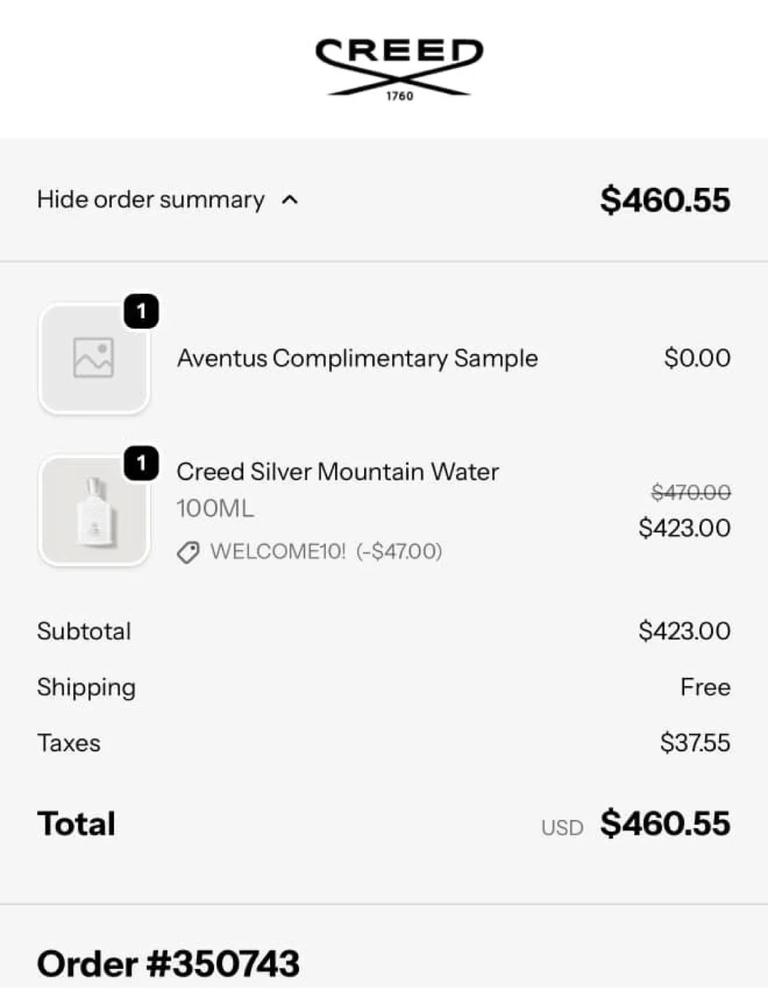 Creed Silver Mountain Water 100ml image indicator(2)