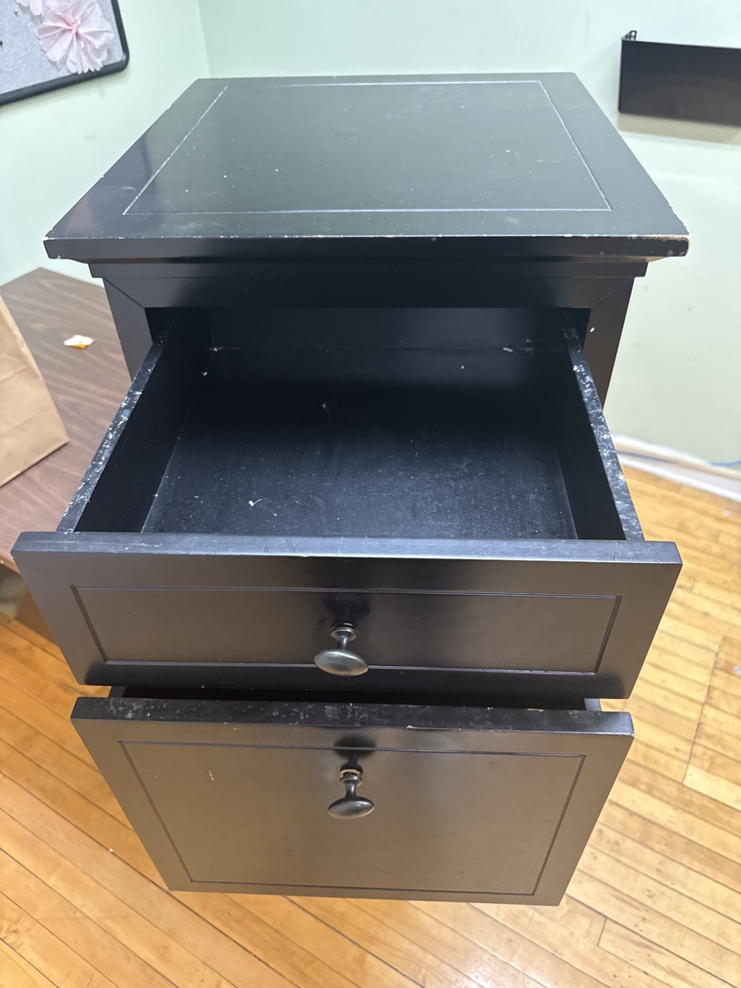 Black Two-Drawer Wood File Cabinet - photo 3