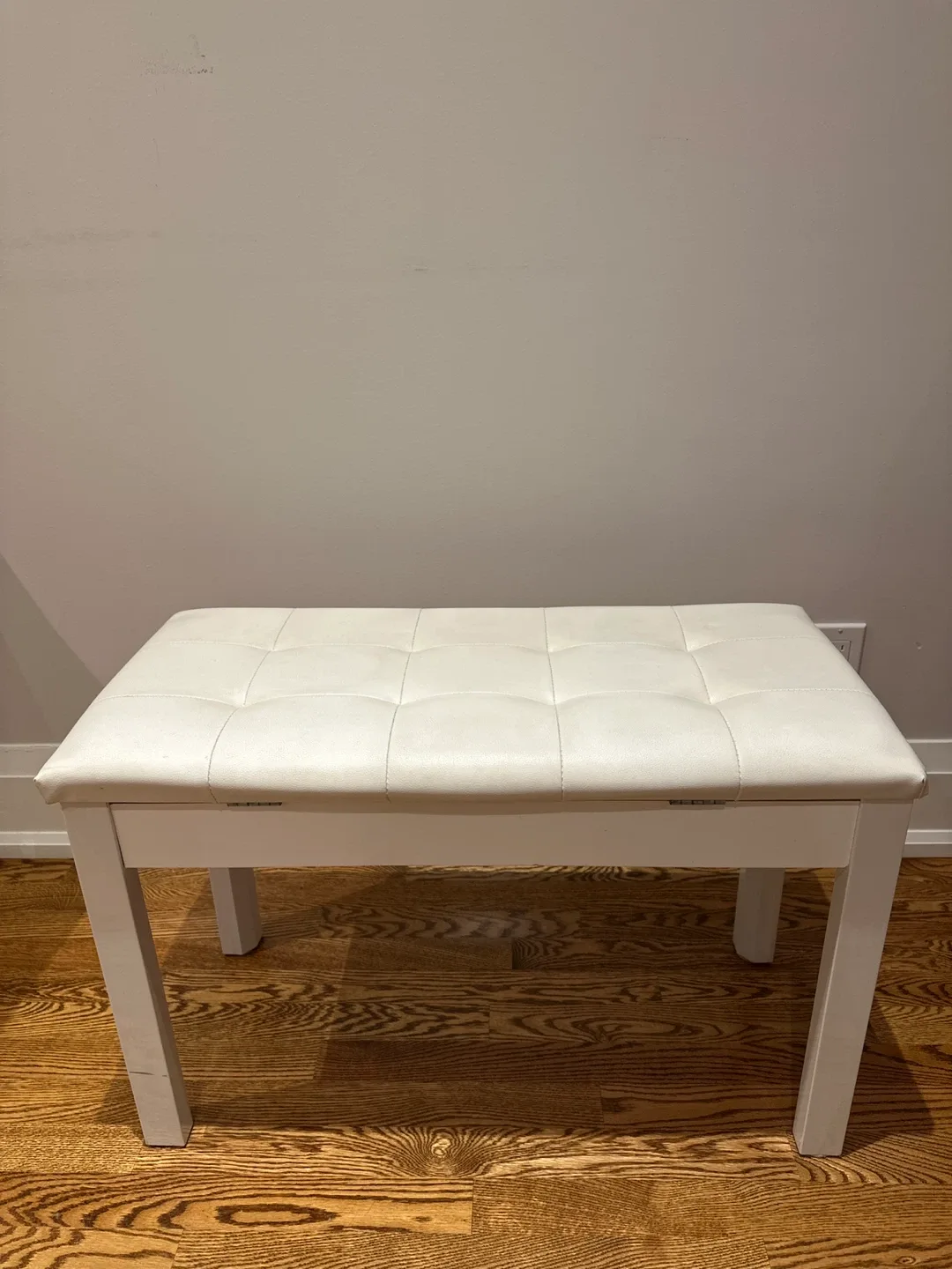 White Piano Bench/Storage Stool thumbnail