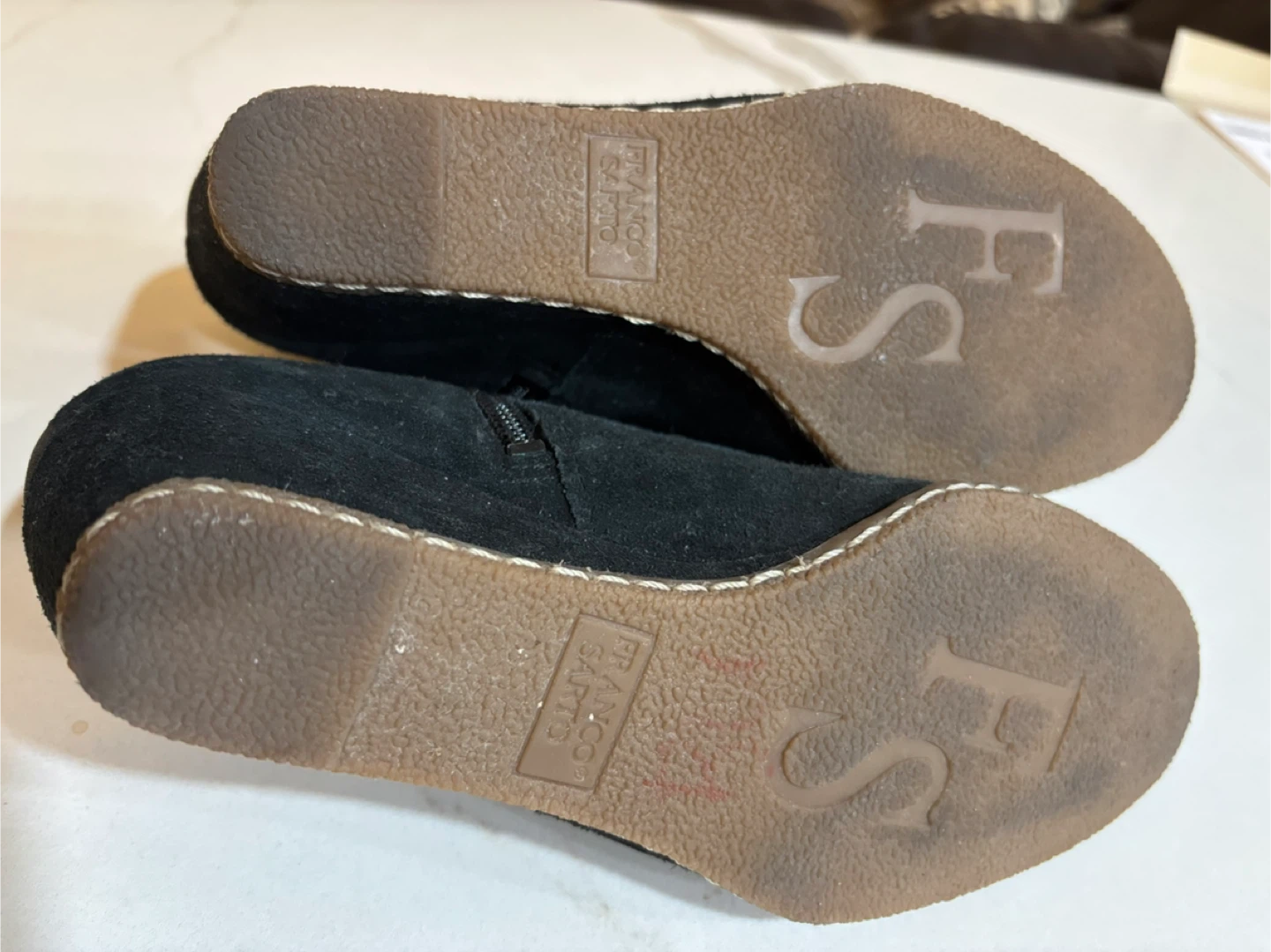 Franco Sarto Black Suede Wedge Booties Size 5.5M - photo 4