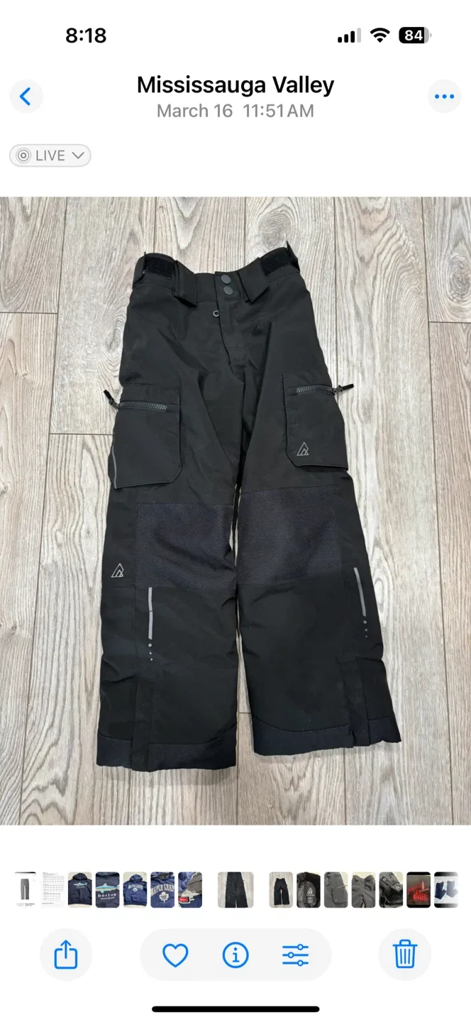 Ripzone Kids Black Snow Pants - Size XS