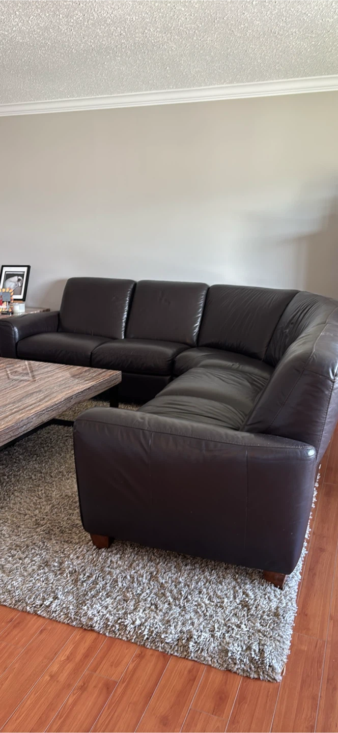 Brown Leather Sectional Sofa