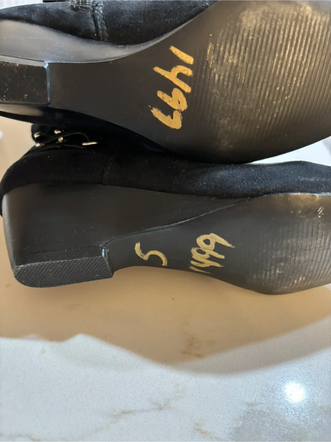 Kennedy High Black Suede Wedge Boots - Size 5 image indicator(2)