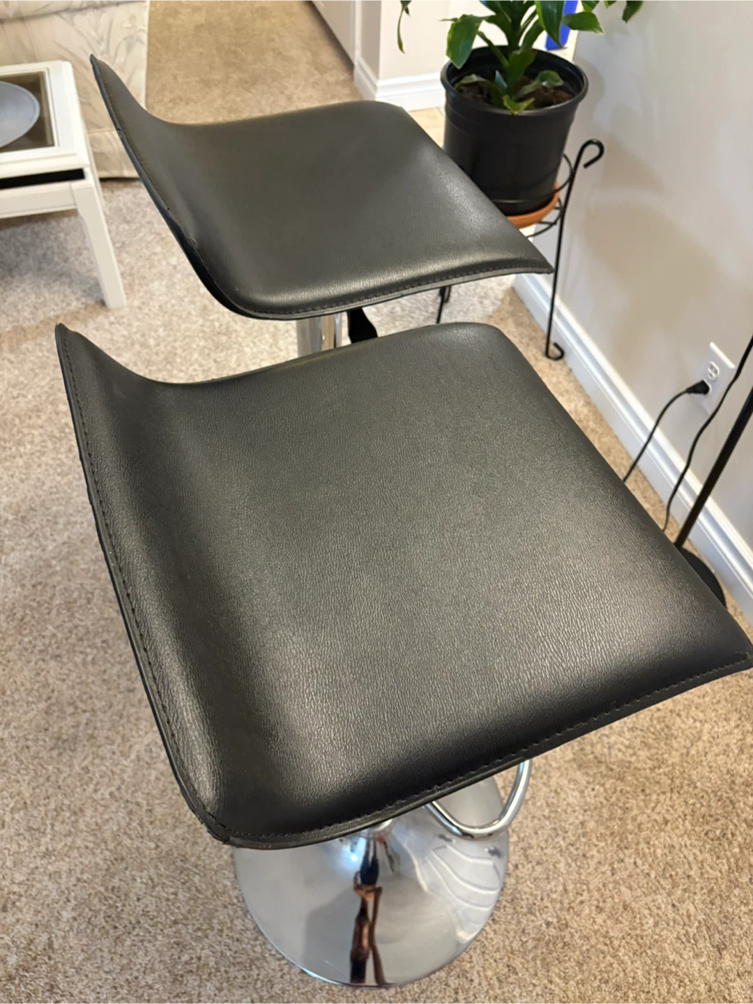 Set of 2 Black Bar Stools - photo 4