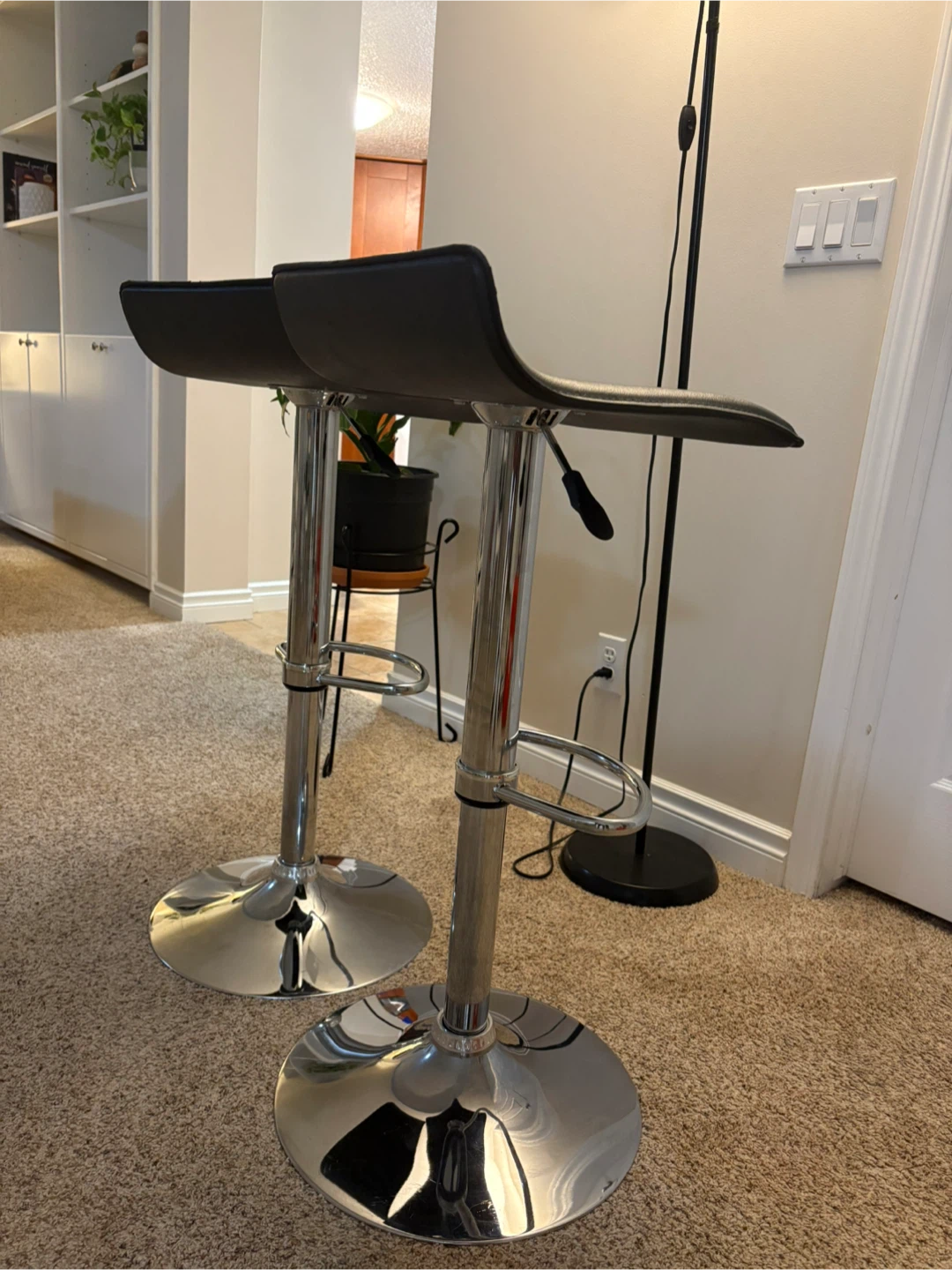 Set of 2 Black Bar Stools - photo 3