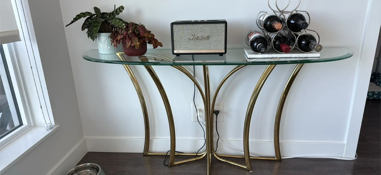 Glass & Brass Console Table image indicator(3)