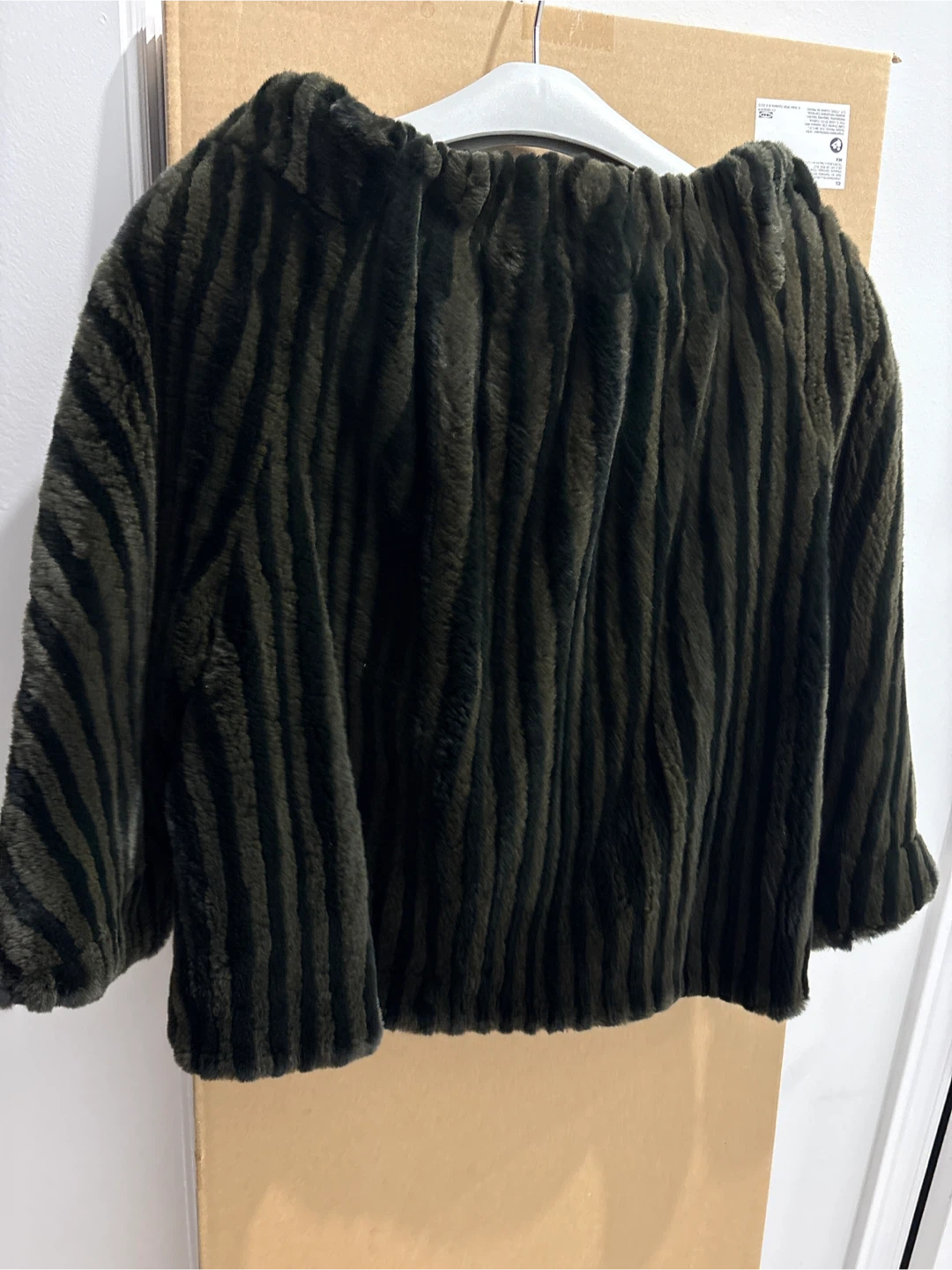 Striped Furry real mink Jacket - Green & Black - photo 2