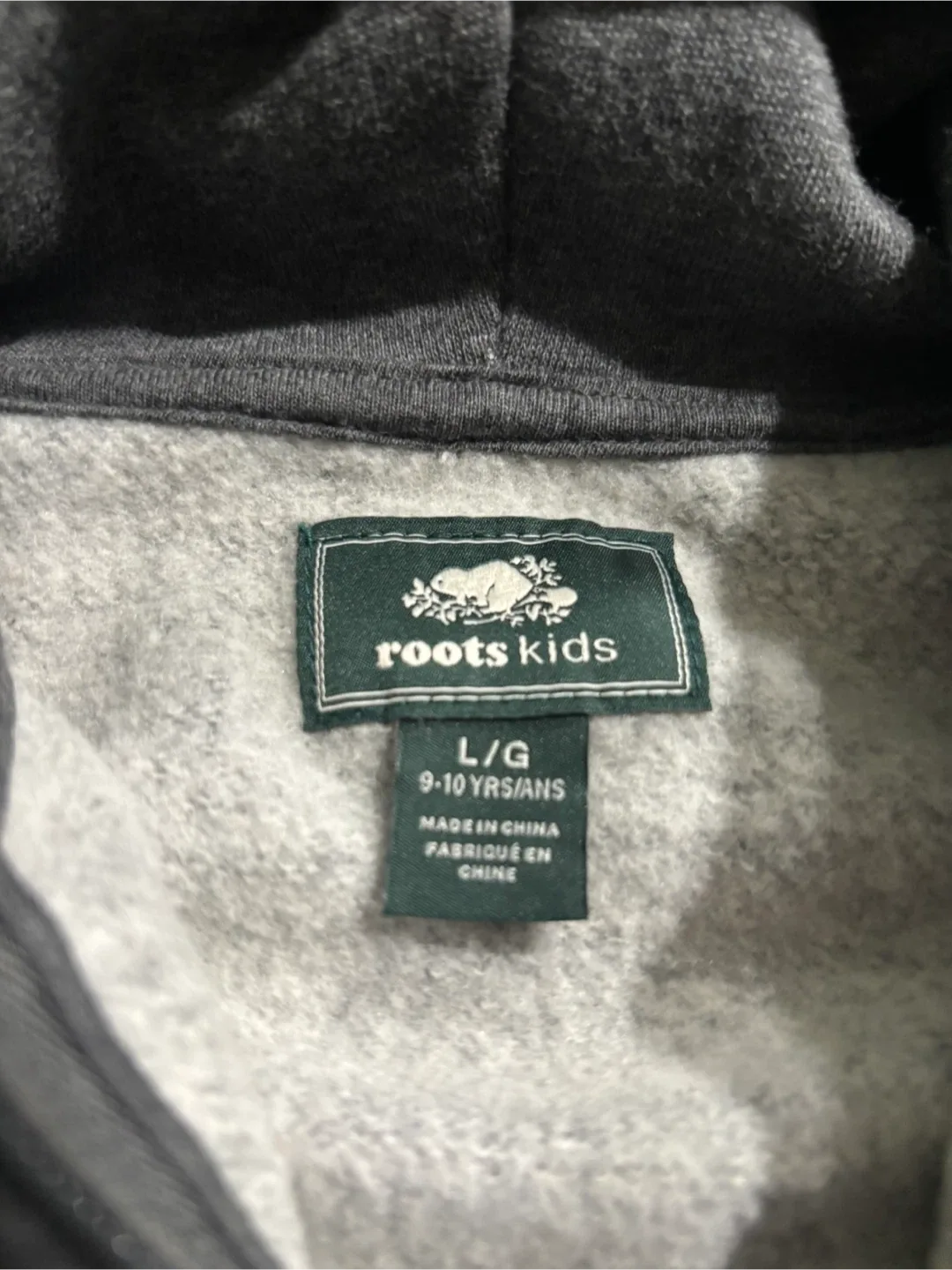NEW Roots Kids Grey Zip-Up Hoodie - Size L (9-10 Yrs) image indicator(4)