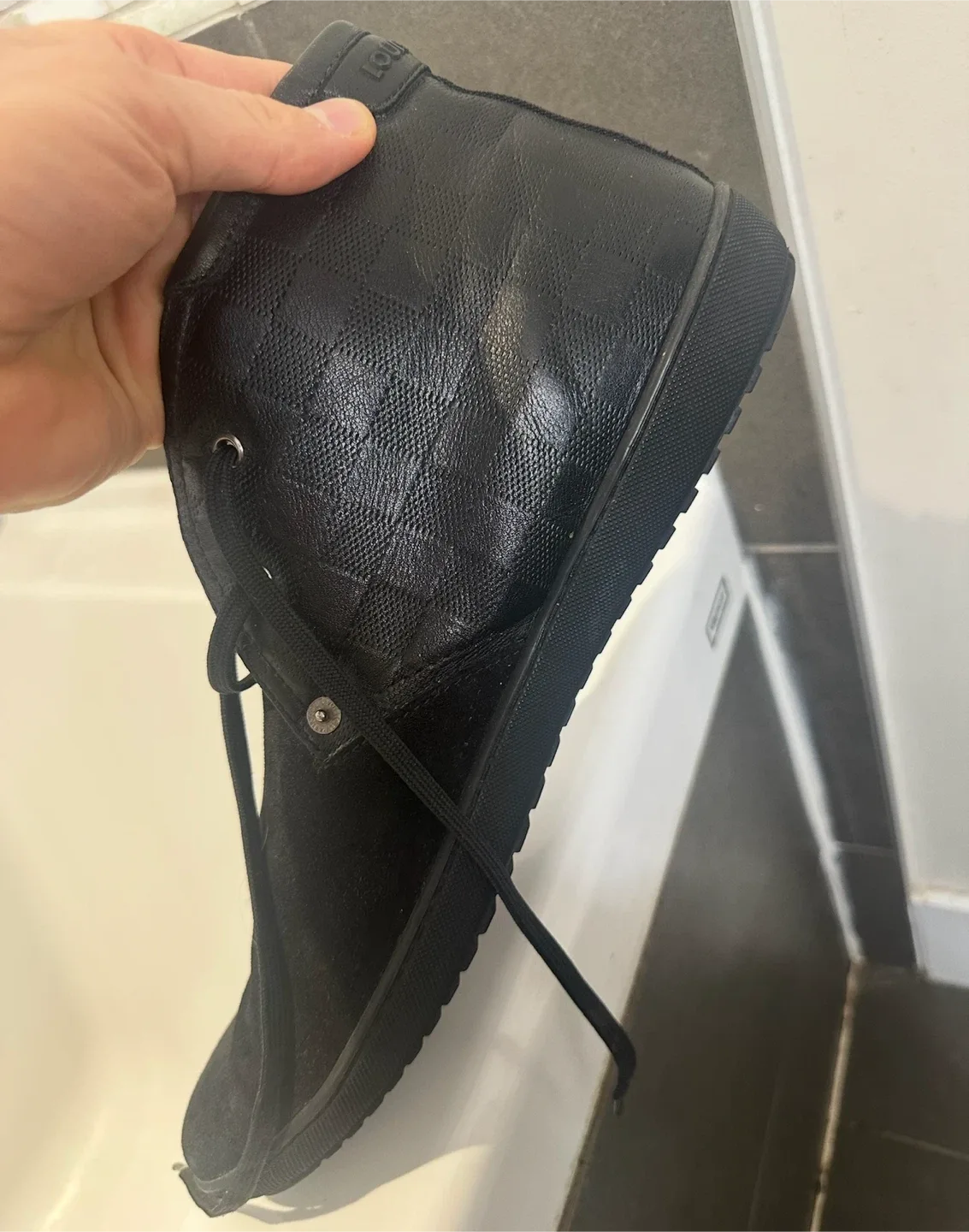 Louis Vuitton Black Leather Ankle Boots size 12 thumbnail
