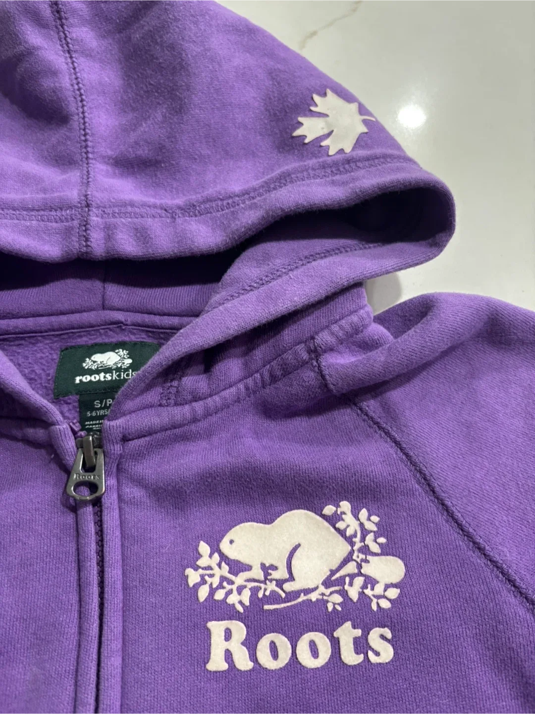 Roots Kids Purple Hoodie, Size S (5-6 yrs) image indicator(2)