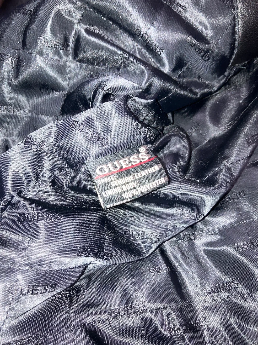 Guess Genuine Leather Jacket, Black, XL image indicator(2)