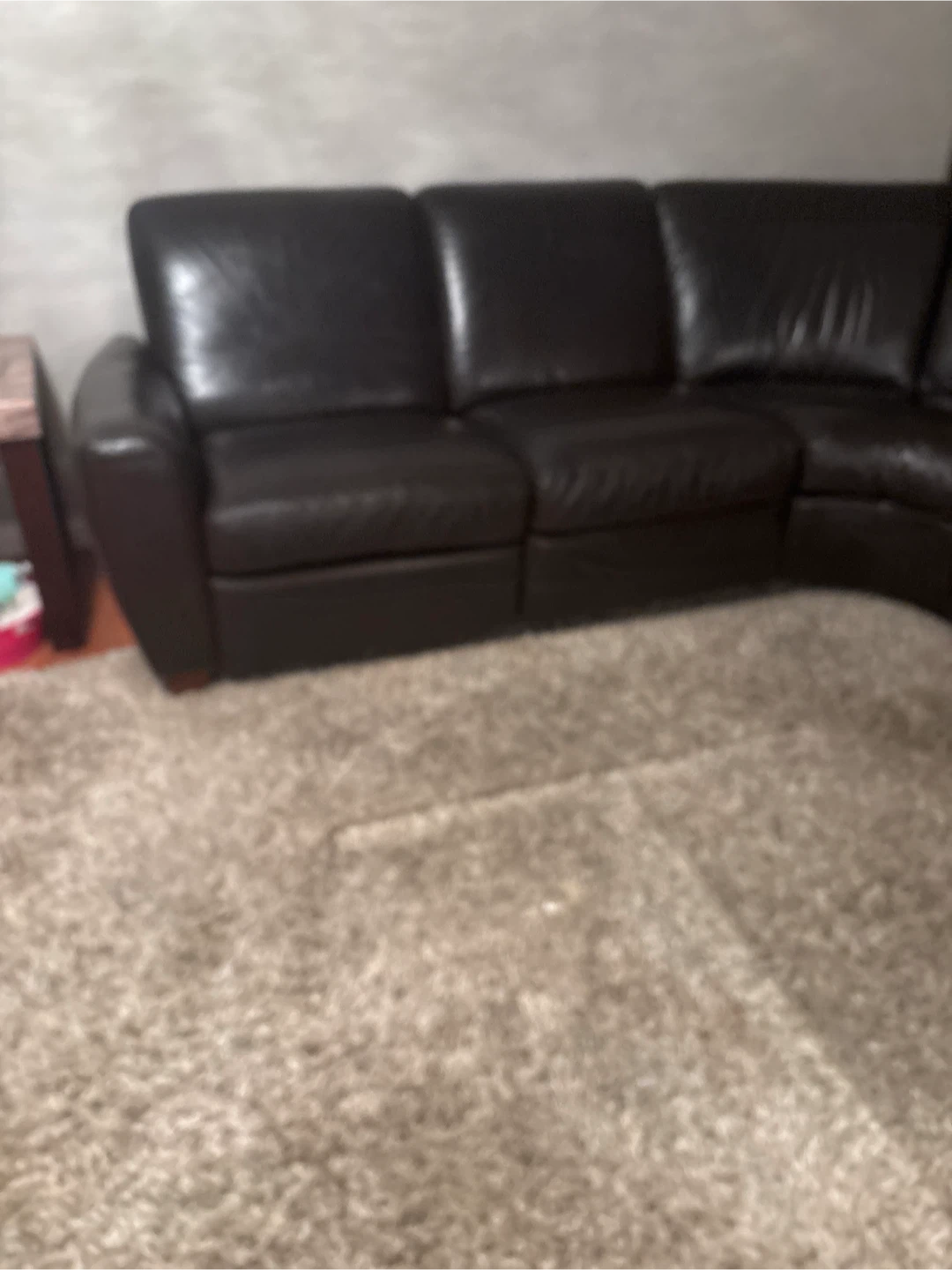 Brown Leather Sectional Sofa - photo 2