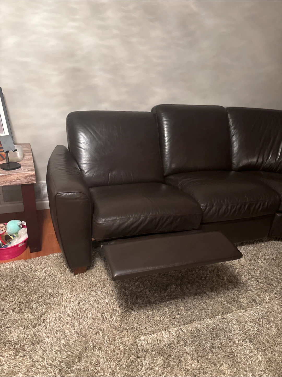 Brown Leather Sectional Sofa - photo 4