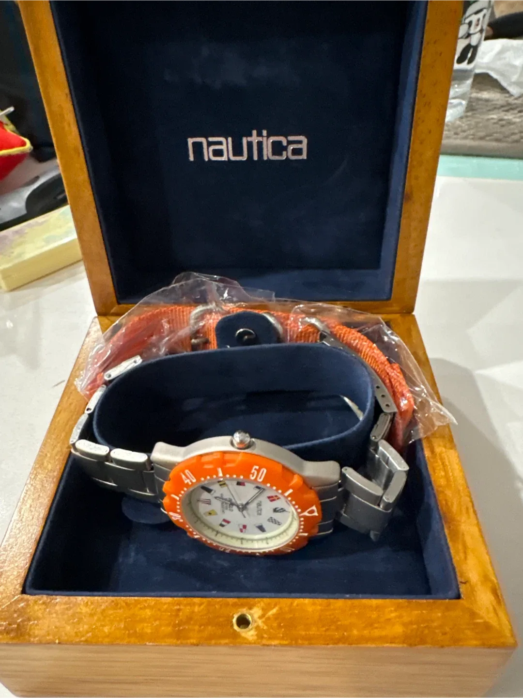 Nautica Watch with Orange Bezel & Extra Band image indicator(2)
