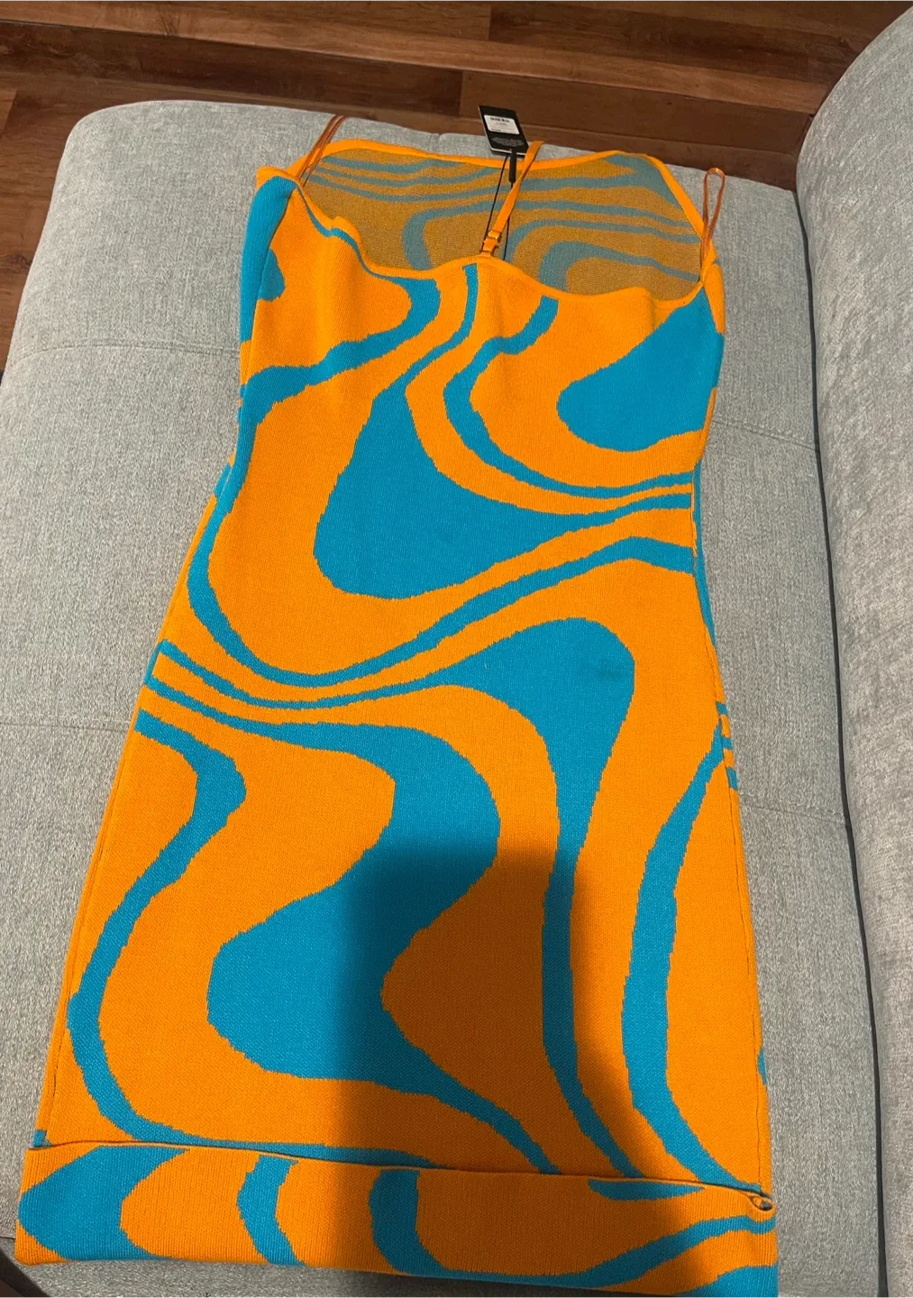 Motel Rocks Mini Dress Orange/Blue Pattern image indicator(2)