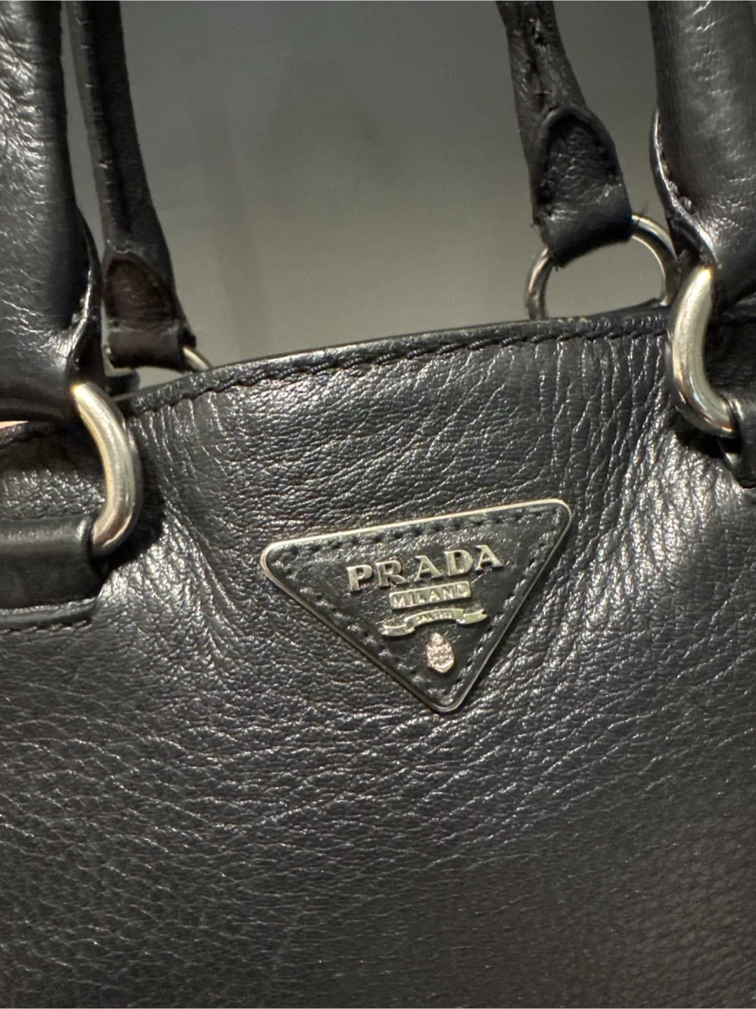 Prada Classic Black Leather Tote — Authentic & Gently Used image indicator(3)