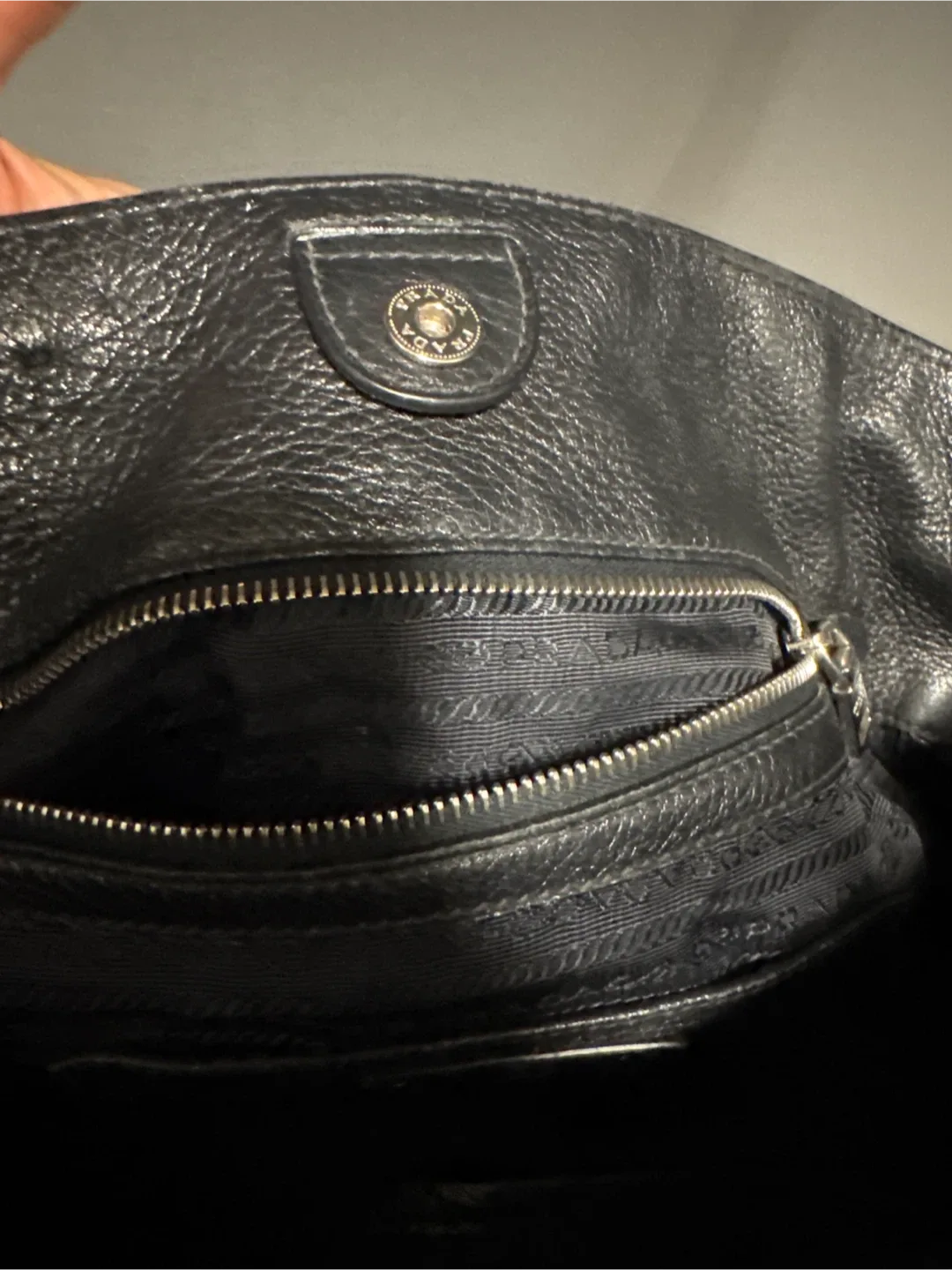 Prada Classic Black Leather Tote — Authentic & Gently Used image indicator(7)